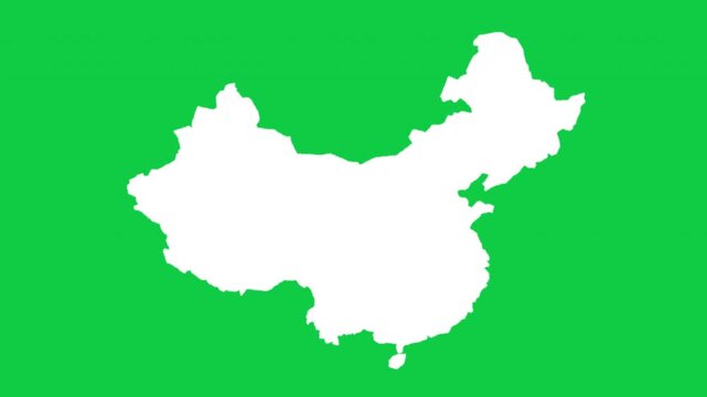 China wiggle animation map loop green background