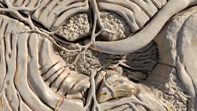 3D Animation of Stomach Inner Wall Anatomy and Gastric Rugae Close Up