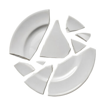 Broken Ceramic Plate Pieces