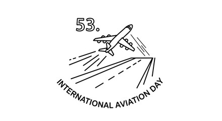 Fototapeta premium Airplane Taking Off International Aviation Day.
