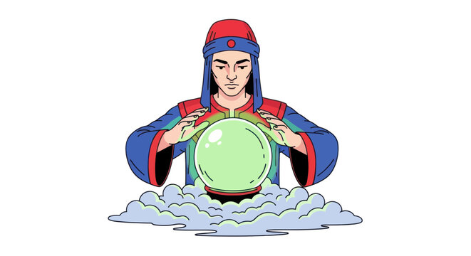 Woman holding crystal ball reading.