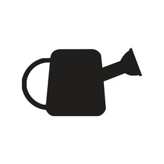 Watering can silhouette vector icon, black garden watering pot symbol, minimalist gardening tool illustration for landscaping and plant care © zahid ahmed
