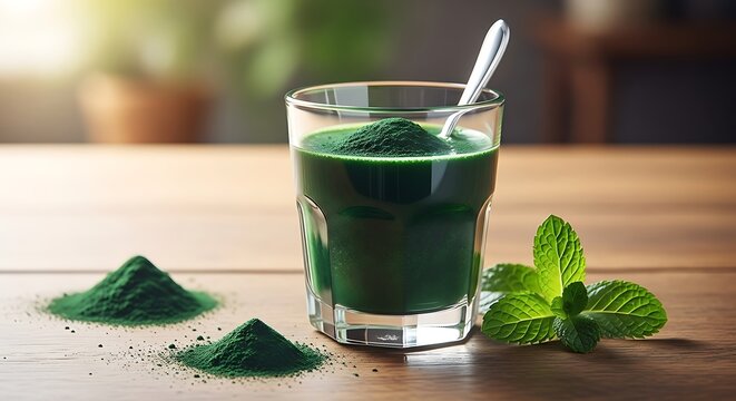 Green superfood drink.
