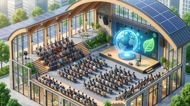 Large Lecture Hall Setup for Global Education and Knowledge Sharing in a Contemporary Setting