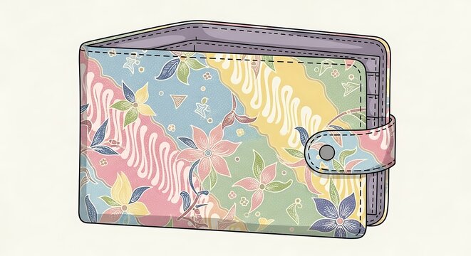 Batik Wallet Illustration.