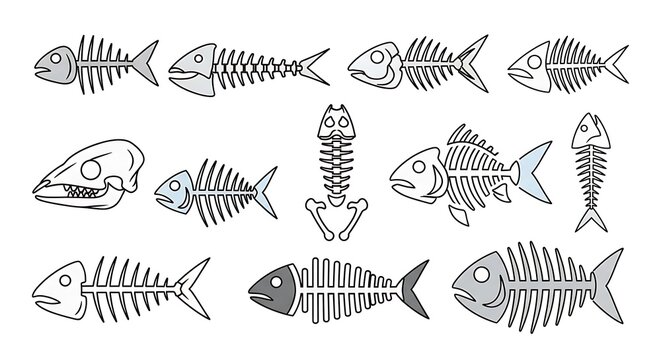 Fishbone Set Illustration.