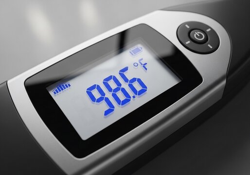 Digital glow: 98.6&deg;F, a precise reading.