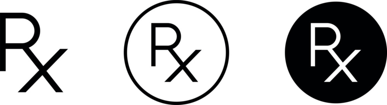 Rx Pharmacy symbol for prescription label , Pharmacy and Medicine Icon