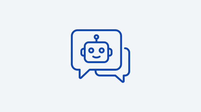 AI Chatbot Outline Icon Vector