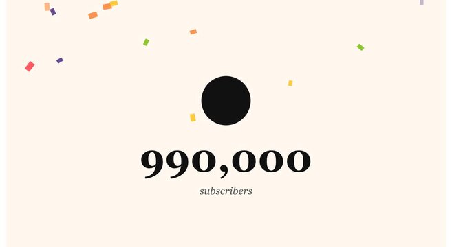 990, 000 subscribers milestone celebration motion animation