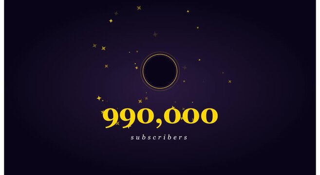 990, 000 subscribers milestone celebration motion animation