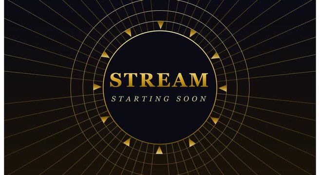Stream starting soon gold luxury animated overlay animation