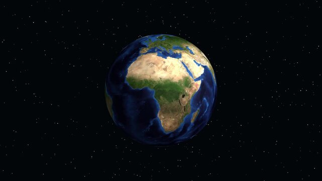 Earth Zoom Animation Focusing on Bamako Mali with Population Data Display