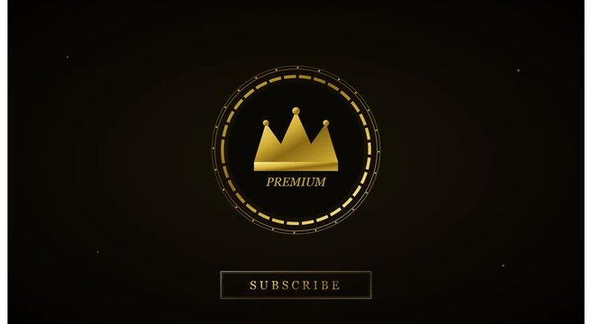 Gold crown subscribe button animation for you tube animation