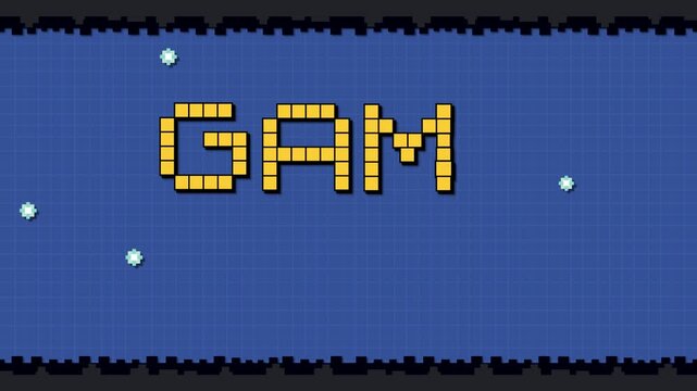 Retro Pixel Art Game Over Screen with Animated Alien Characters