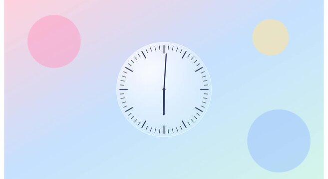 Minimalist clock animation with pastel gradient animation