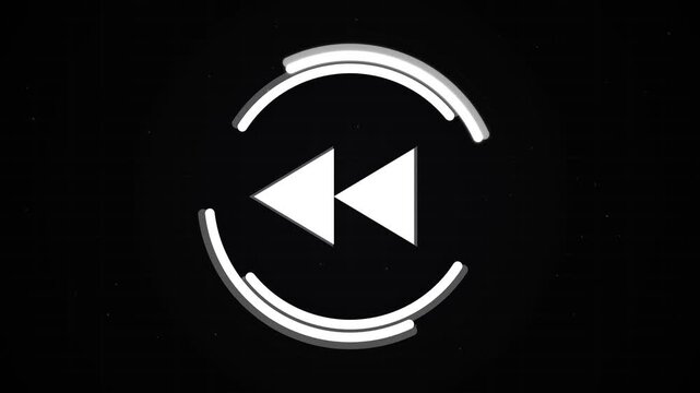 Rewind sign 4K Glitch Animation