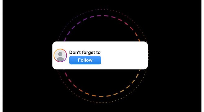 Social media follow button animation with gradient animation