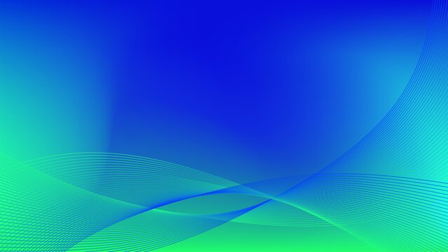 blue green gradient mesh abstract background with wavy lines
