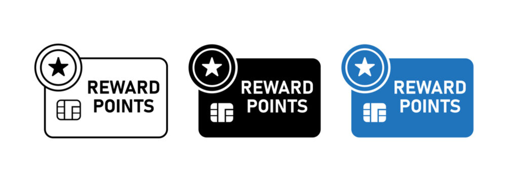 Reward Points Loyalty Card Icon Set Vector Illustration