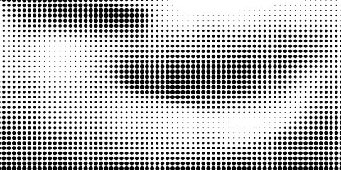 Fototapeta premium Dot grid pattern vector illustration. Simple black white point background with small and large polka dots. Abstract futuristic dotted mesh with gradient effect. Geometric minimal digital design.