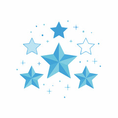 Obraz premium Blue Stars Graphic with Sparkles