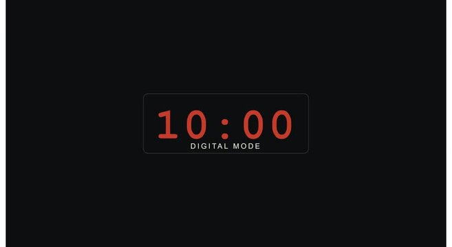 Analog to digital clock transition time concept animation
