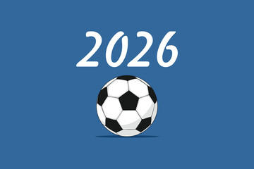 Obraz premium Football tournament background, championship, world football trends 2026, on blue background.