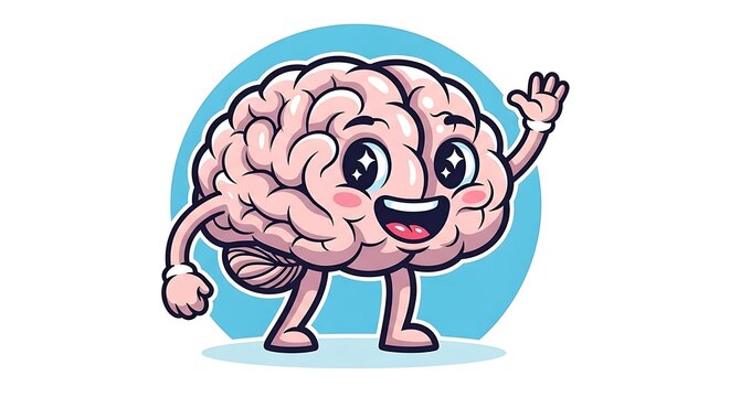 Brain Cartoon Mascot.