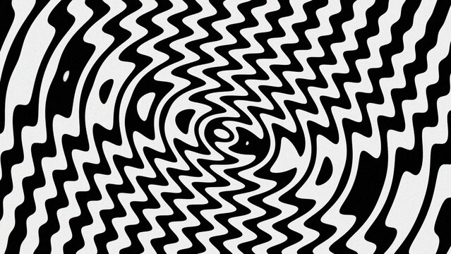 Black and White Optical Illusion Background with Ripple Zigzag Waves Texture