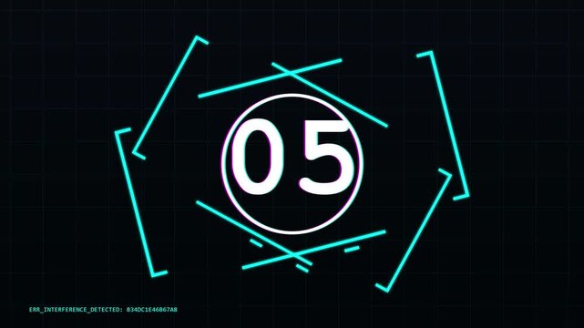 Glitch interference countdown 10 second 4K