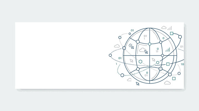 Global Network Technology Concept: Digital Globe with Connected Data Points