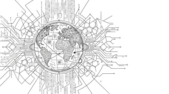 Global Technology Network: Earth Connected by Digital Circuits and Data Streams