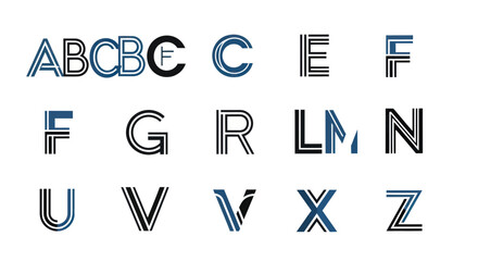 Letters and Alphabet in Blue. © titis