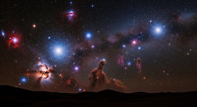Vast Cosmic Nebula Ablaze with Stars and Galactic Wonders