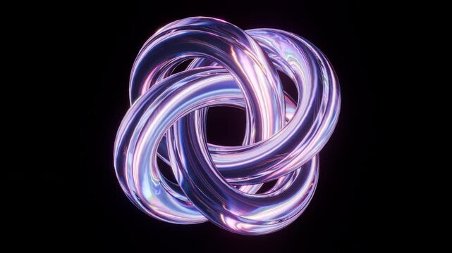 Abstract purple infinity edge on black background with alpha channel