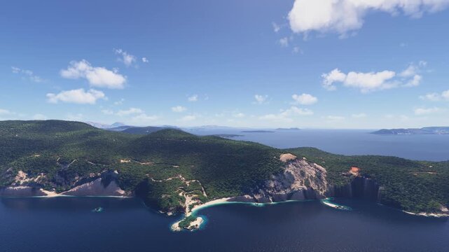 Aerial shot of Porto Katsiki Beach. Greece