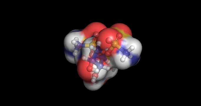 Treosulfan, anticancer drug / bifunctional alkylating preparative agent for hematopoietic stem cell transplantation conditioning, 3D molecule spinning, 4K