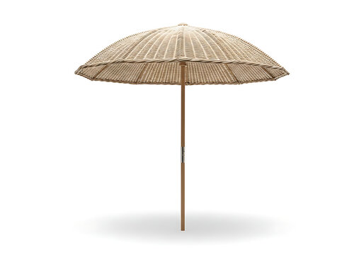 Woven beach umbrella, outdoor sunshade, natural fiber parasol, tropical garden accessory