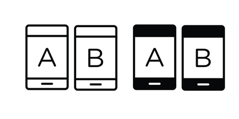 A B testing icon vector. Simple flat symbol. editable strokes © Annimo
