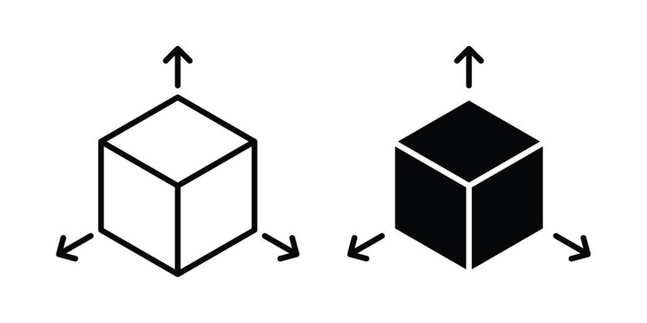 3D modeling icon vector. Simple flat symbol. editable strokes