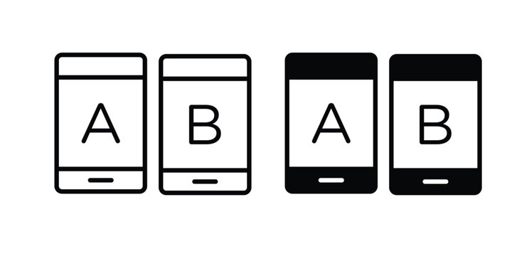 A B testing icon vector. Simple flat symbol. editable strokes