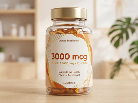 Premium Vitamin A 3000 mcg softgel capsules for eye health support