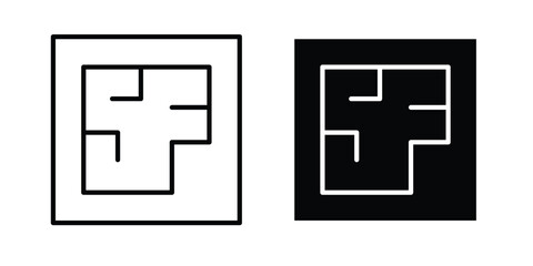 Architecture plan icon vector. Simple flat symbol. editable strokes © Annimo