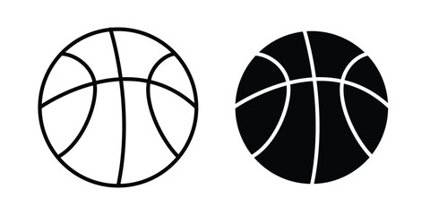 Basketball icon vector. Simple flat symbol. editable strokes © Annimo