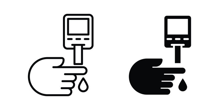 Blood sugar test icon vector. Simple flat symbol. editable strokes