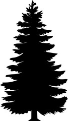 Obraz premium Evergreen Silhouette: Conifer Tree Illustration