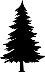 Obraz premium Evergreen Silhouette: Simple Black Tree on White