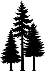 Obraz premium Pine Tree Silhouette Cluster