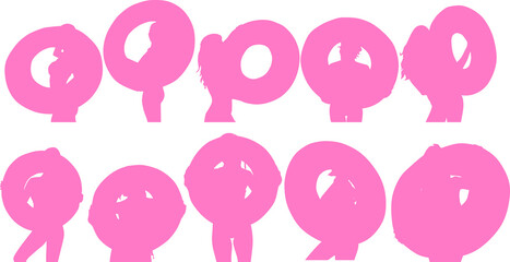 海で浮き輪で遊ぶ女性のシルエットイラスト © くろねこ